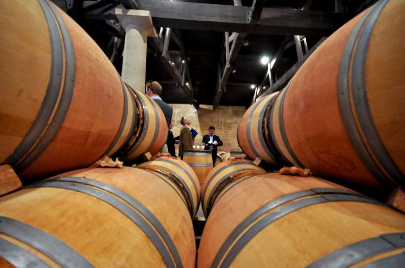  Through the barrels at Vieux Chateau Certian